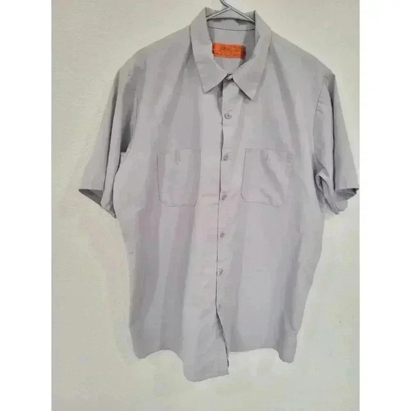 Red Kap Mens XL Gray Industrial Work‎ Shirt #4 - Picture 1 of 4